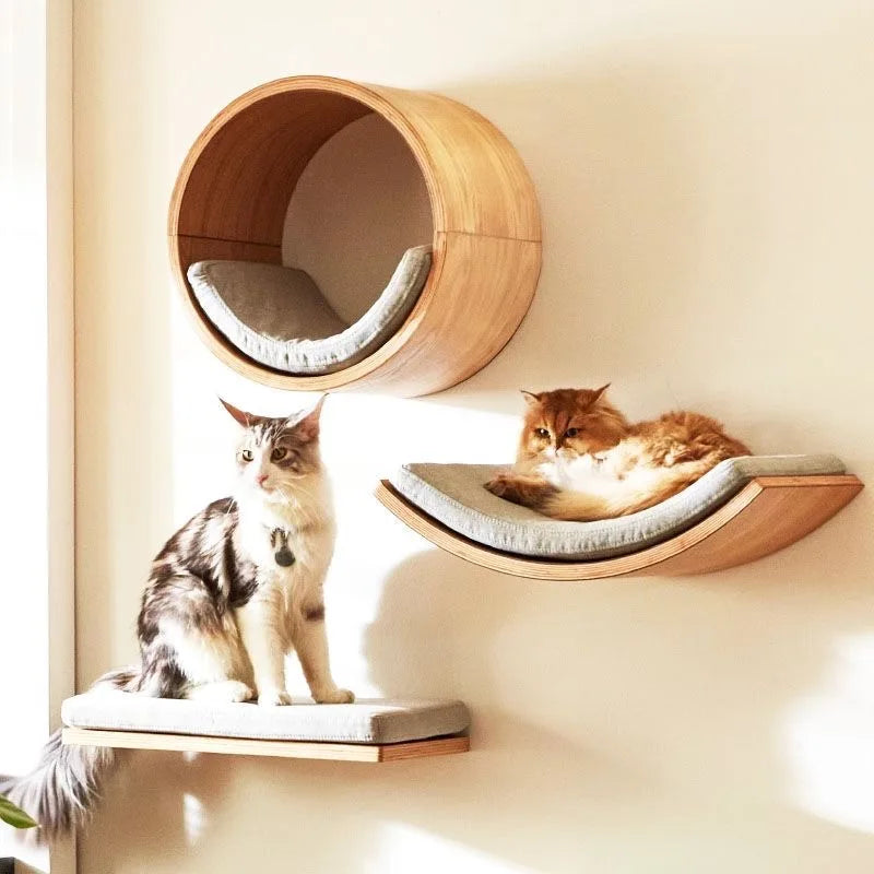 Load image into Gallery viewer, Premium Wall-Mounted Cat Climbing Shelves Set
