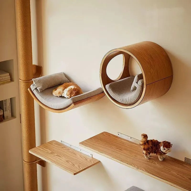 Load image into Gallery viewer, Premium Wall-Mounted Cat Climbing Shelves Set
