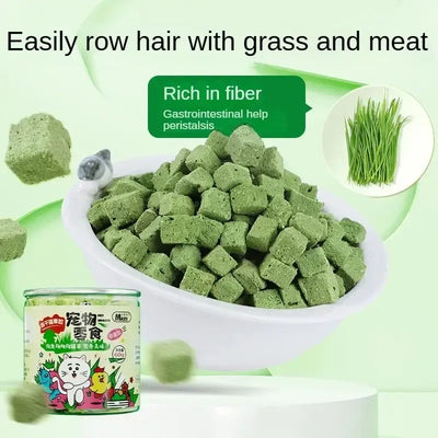 Cat Grass Particles natural tablets rich in fiber for cat digestive health and dental care