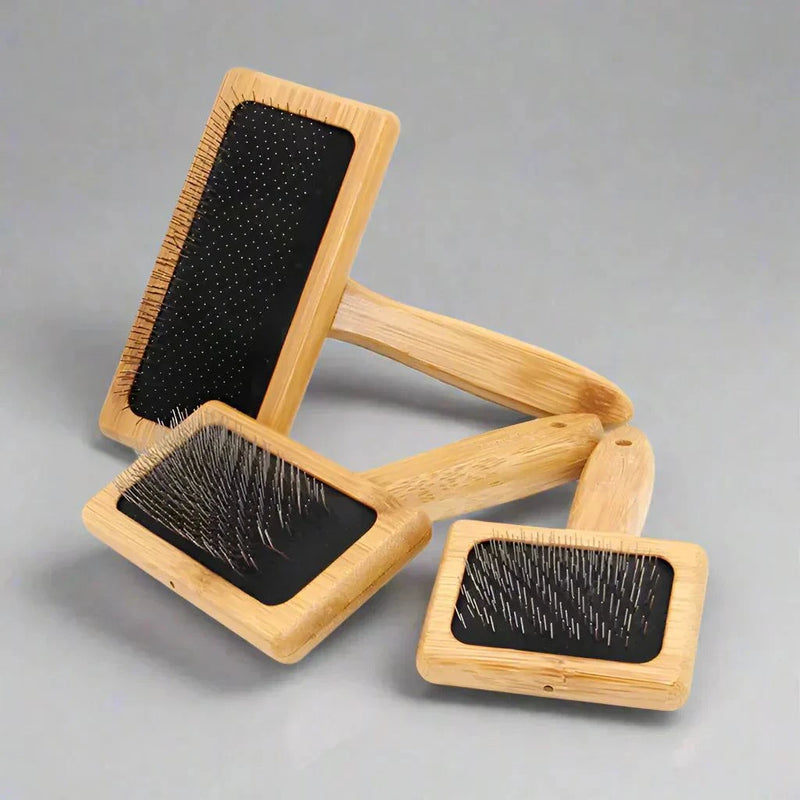 Load image into Gallery viewer, Eco-Friendly Bamboo Pet Grooming Brush for dogs and cats.

