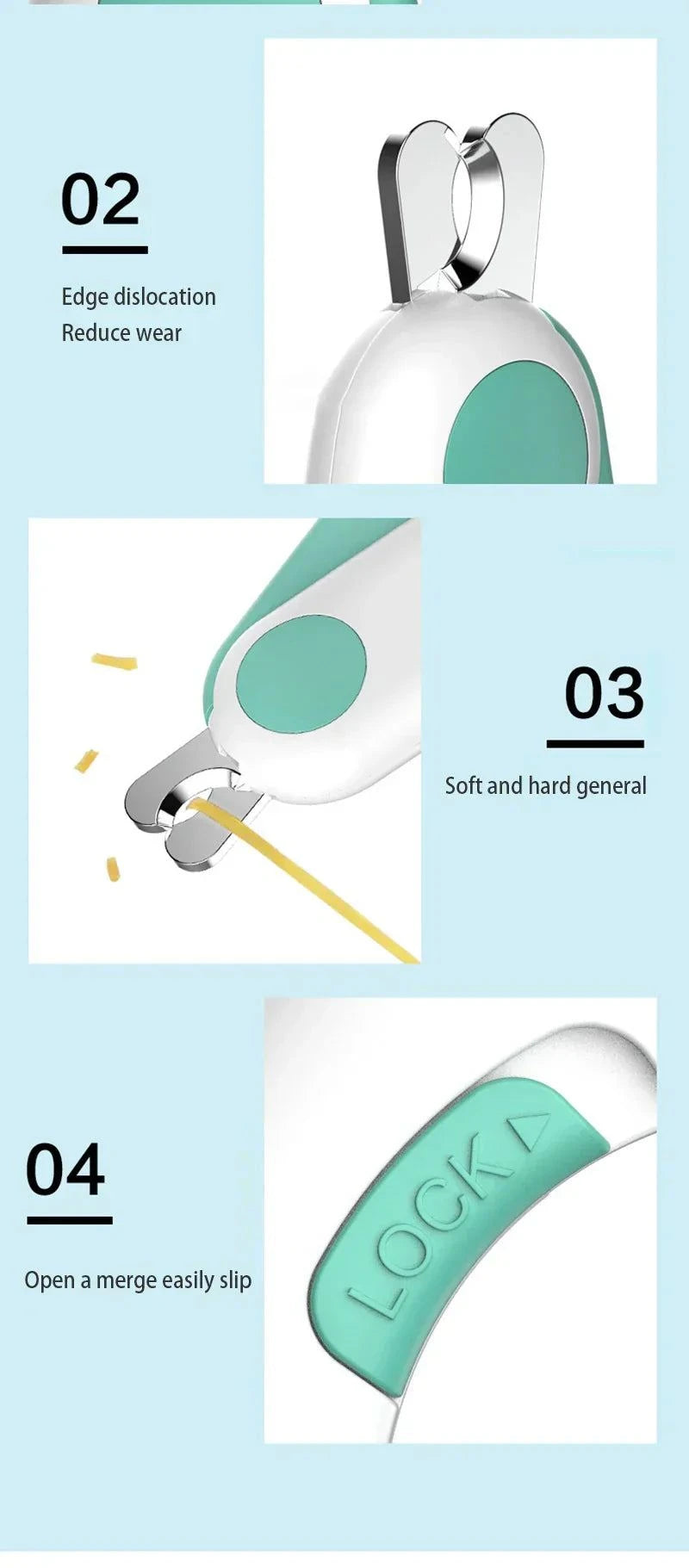 Load image into Gallery viewer, LED Pet Nail Clippers with built-in LED light for cats and small dogs, ergonomic design, stainless steel blades.
