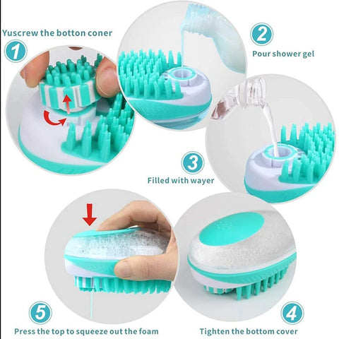 Bathroom Puppy Big Dog Cat Bath Massage Gloves Brush Soft Safety