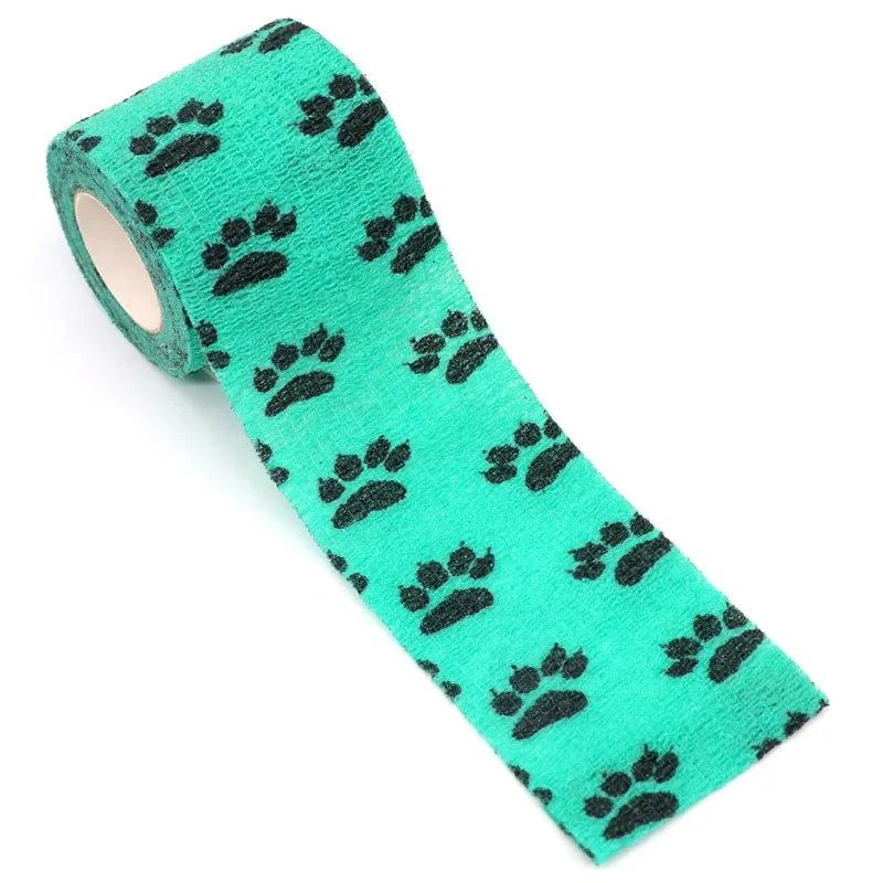 Load image into Gallery viewer, Eco-friendly pet paw wrap with paw print design, biodegradable material, 6-pack.
