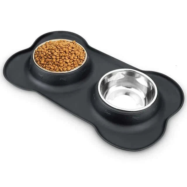 Load image into Gallery viewer, Anti-slip Mat Durable Stainless Steel Water Food Feeder Bowls For Pets
