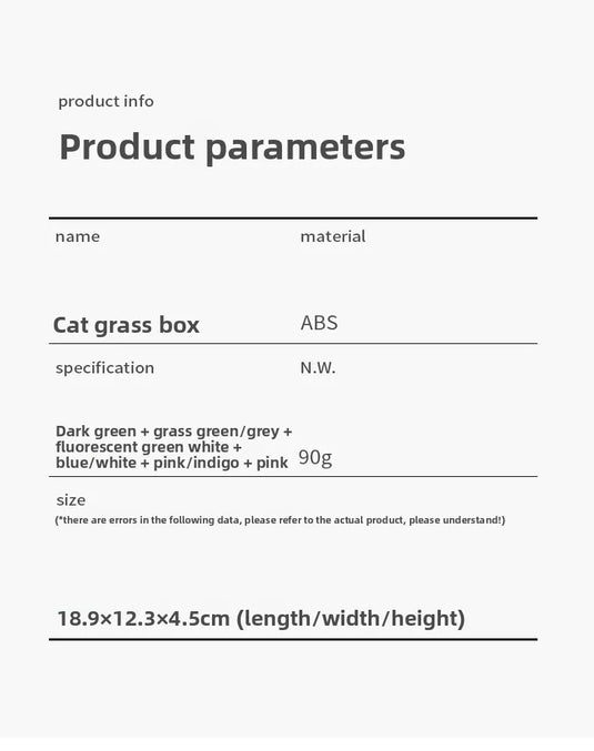Hydroponic Cat Grass Box