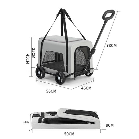 Foldable Pet Stroller & Carrier for Small/Medium Dogs & Cats