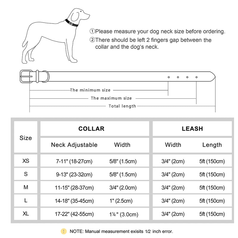 Load image into Gallery viewer, Personalized Leather Dog Collar &amp; Leash Set with Engraved Nameplate
