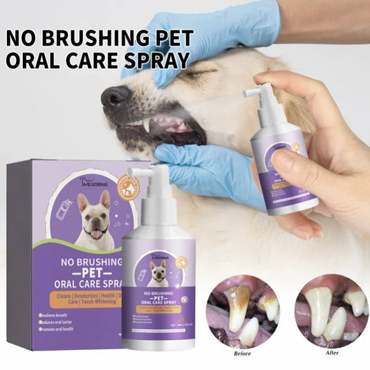 Dog Teeth Cleaning Spray Oral Care Cats Mouth Fresh Remove Tooth Stains Puppy Tartar Removal Deodorant Pet Oral Cleanse Spray