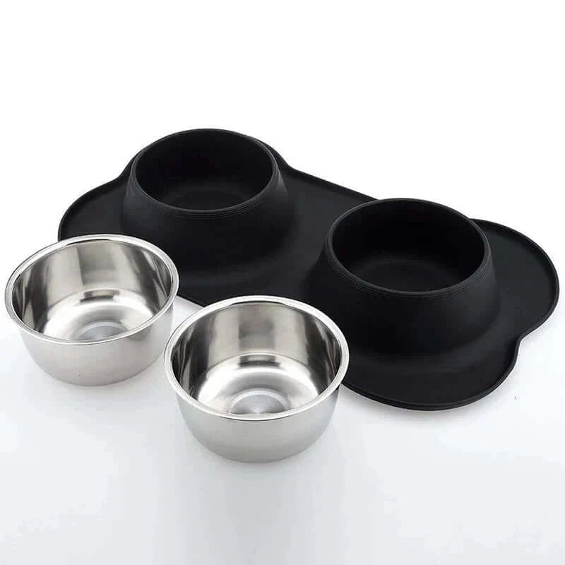 Load image into Gallery viewer, Anti-slip Mat Durable Stainless Steel Water Food Feeder Bowls For Pets
