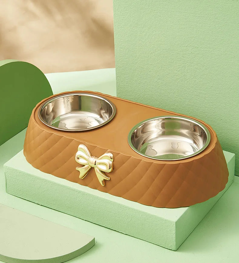 Load image into Gallery viewer, Double Pet Bowl Set – Stainless Steel Feeder
