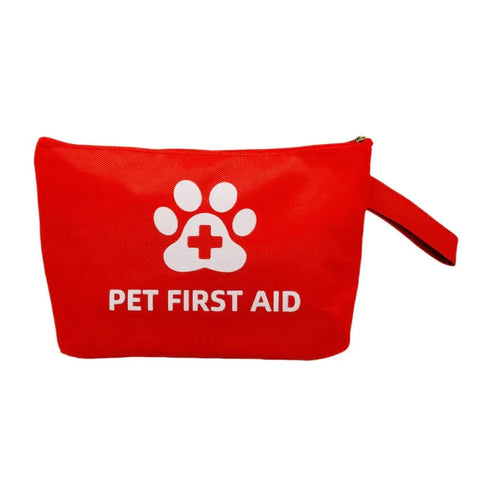 Reflective pet emergency travel kit, waterproof first aid for dogs and cats.