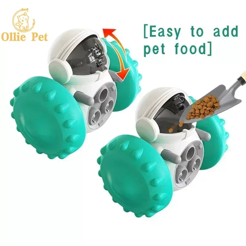 Load image into Gallery viewer, Dog Treat Toy Interactive Tumbler Robot Slow Food Feeder Puppy Cat Snack Treat Dispenser Dog Supplies
