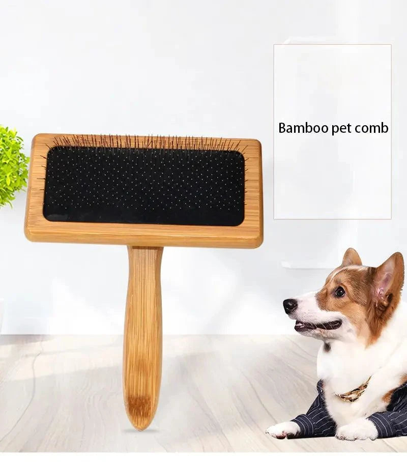 Load image into Gallery viewer, Eco-Friendly Bamboo Pet Grooming Brush for dogs and cats.
