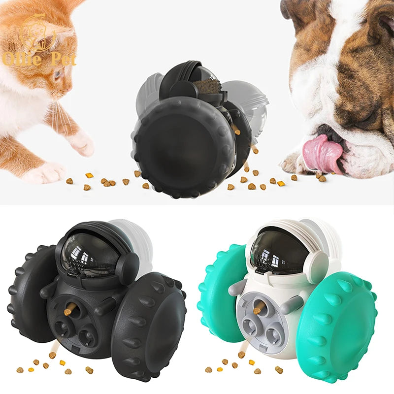 Load image into Gallery viewer, Dog Treat Toy Interactive Tumbler Robot Slow Food Feeder Puppy Cat Snack Treat Dispenser Dog Supplies
