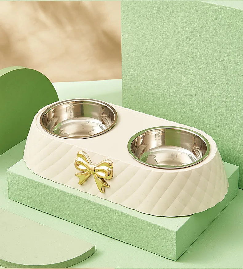 Load image into Gallery viewer, Double Pet Bowl Set – Stainless Steel Feeder
