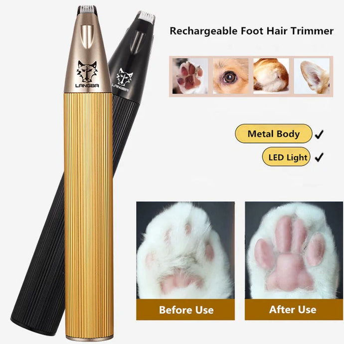 Alluminum Rechargeable Pet Foot Hair Trimmer For Dogs & Cats