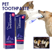 Natural canine toothpaste for dogs, maintains dental health, safe for pets, organic peppermint flavor.