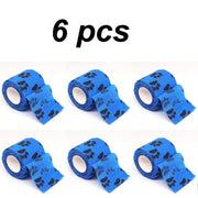 6-pack of eco-friendly blue pet paw wraps for protection and comfort.