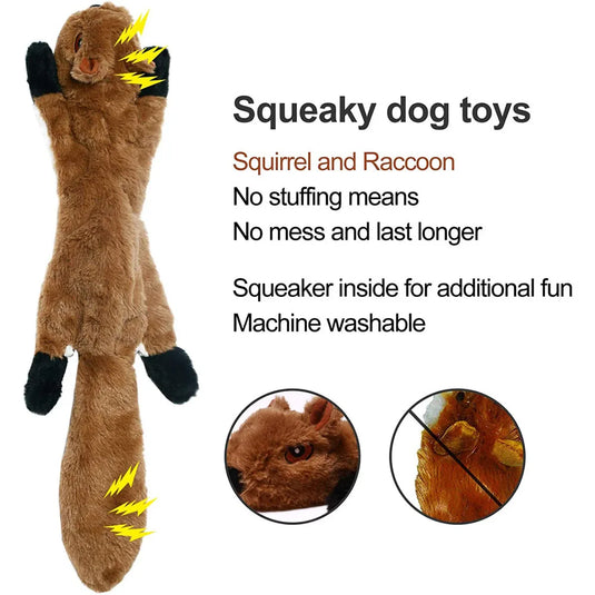 Squeakers Durable Stuffingless Plush Squeaky Dog Chew Toy Crinkle Pet Squeak Toy