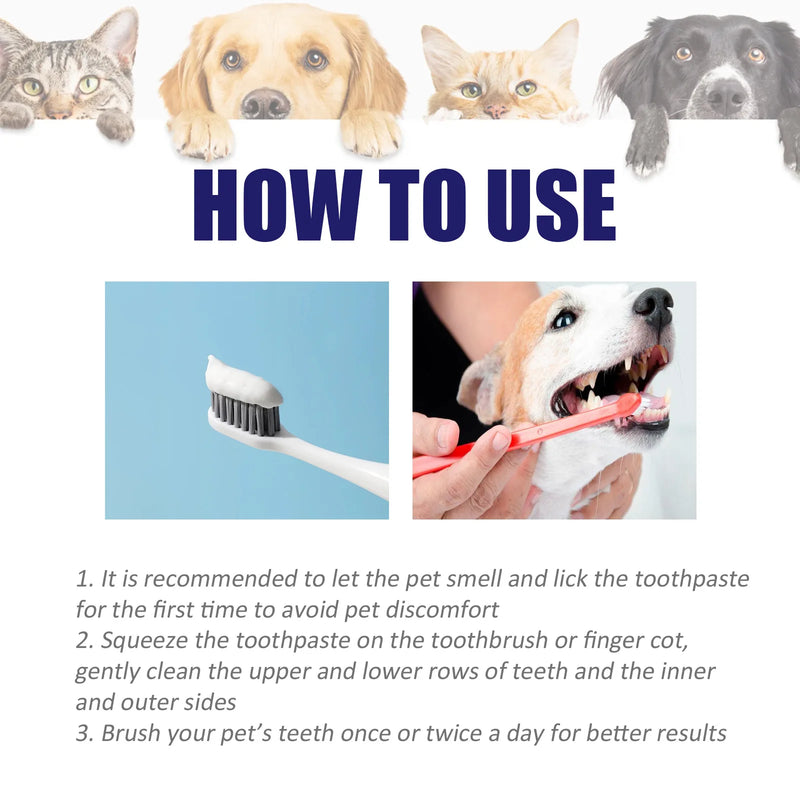 Load image into Gallery viewer, Dog Toothpaste Oral Tooth Stain Cleaning Fresh Breath Cat Tartar Removal Prevent Teeth Calculus Mouth Deodorant Pet Toothpaste
