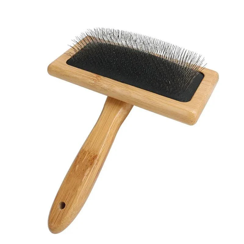 Load image into Gallery viewer, Eco-Friendly Bamboo Pet Grooming Brush for dogs and cats with soft needles.
