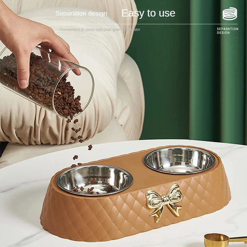 Load image into Gallery viewer, Double Pet Bowl Set – Stainless Steel Feeder
