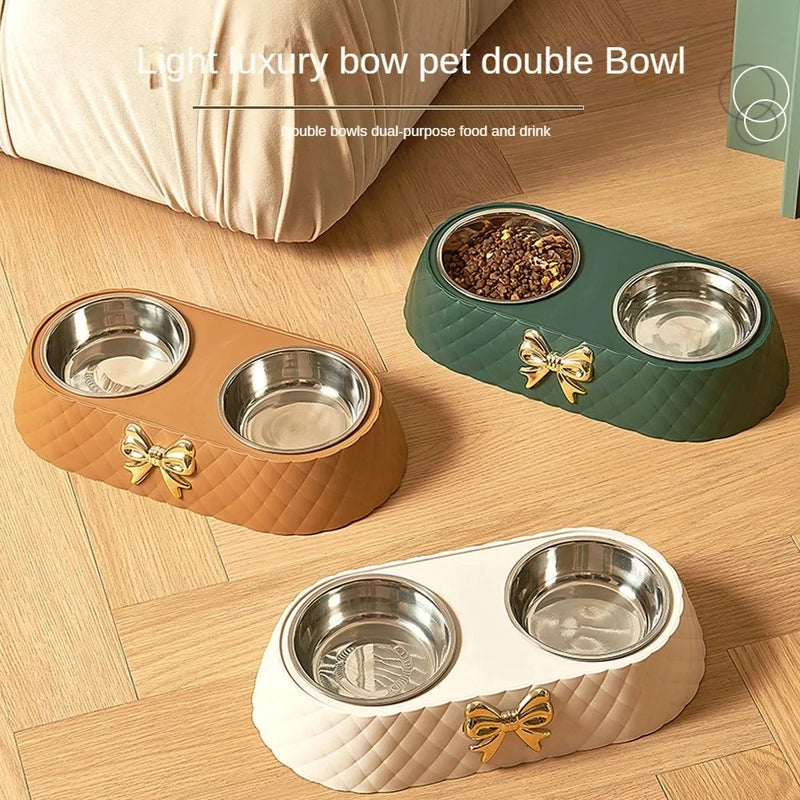 Load image into Gallery viewer, Double Pet Bowl Set – Stainless Steel Feeder
