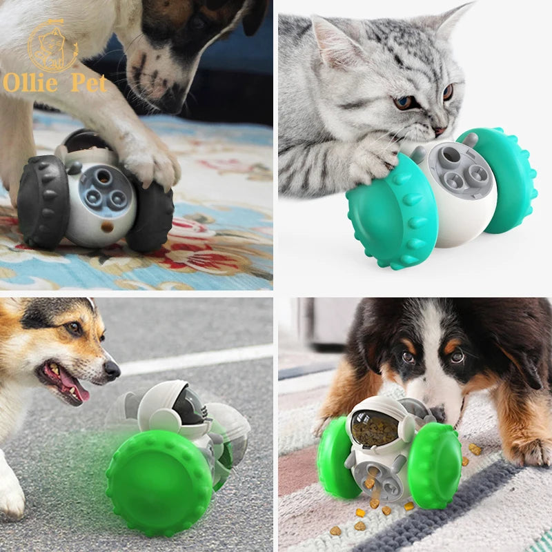 Load image into Gallery viewer, Dog Treat Toy Interactive Tumbler Robot Slow Food Feeder Puppy Cat Snack Treat Dispenser Dog Supplies
