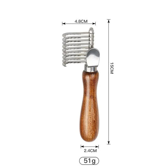 Sustainable Wood & Stainless Steel Pet Grooming Set