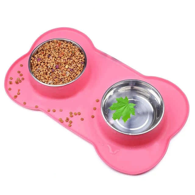 Load image into Gallery viewer, Anti-slip Mat Durable Stainless Steel Water Food Feeder Bowls For Pets
