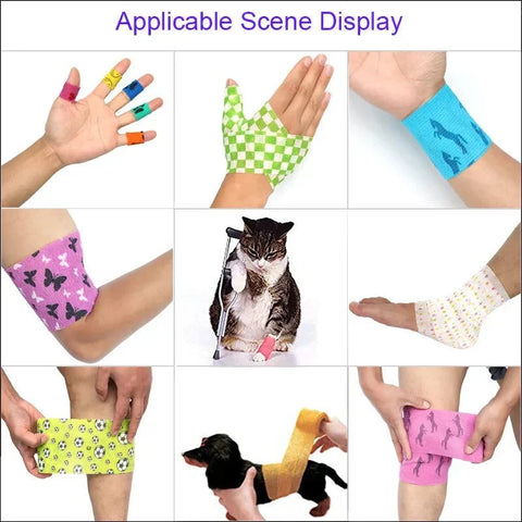 Eco-friendly pet paw wraps for dogs - 6-pack, biodegradable and self-adhesive.