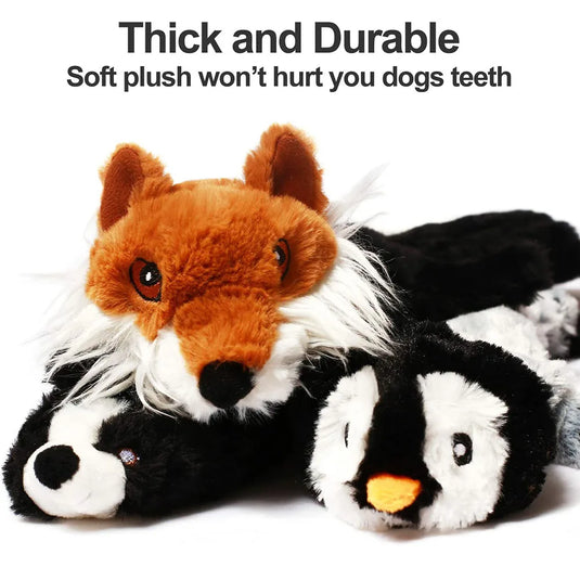 Squeakers Durable Stuffingless Plush Squeaky Dog Chew Toy Crinkle Pet Squeak Toy