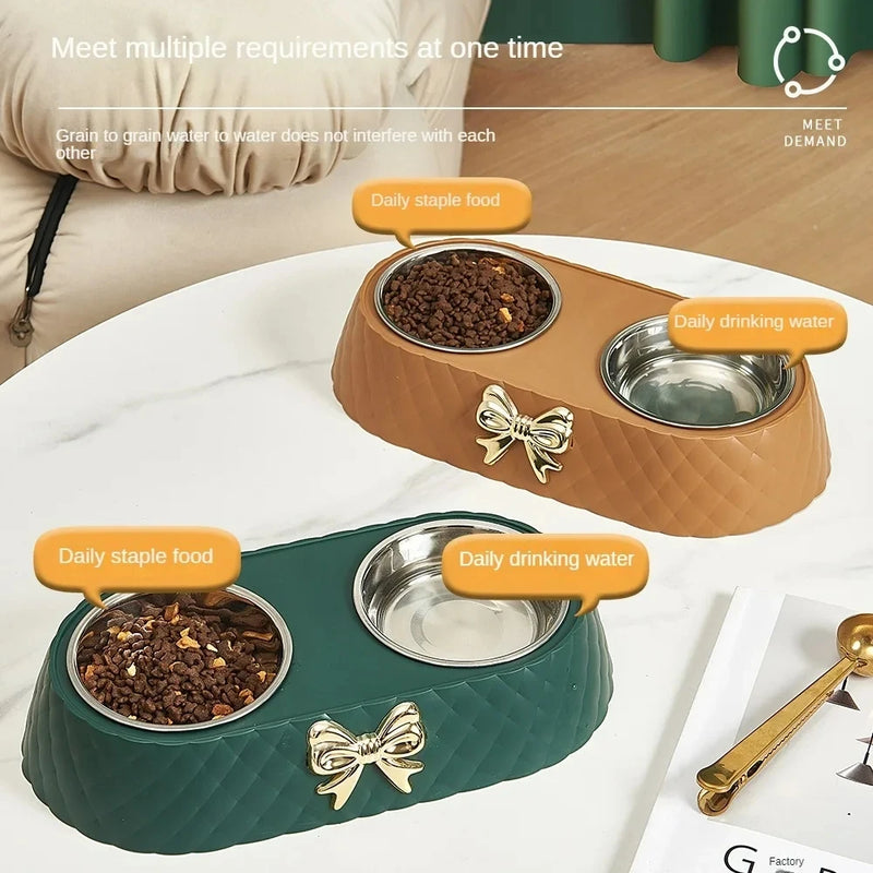 Load image into Gallery viewer, Double Pet Bowl Set – Stainless Steel Feeder
