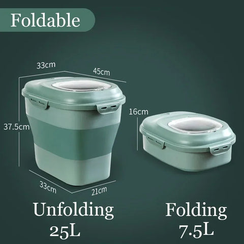 FlexiStore Food Storage Container for Pets and Insect-Proof Foldable
