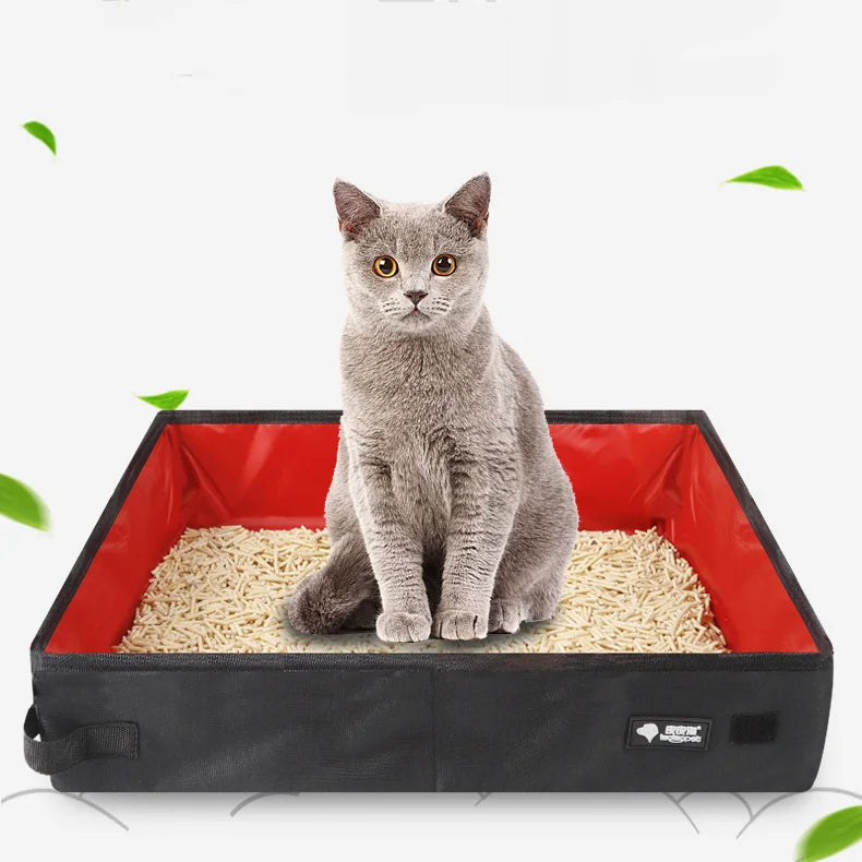 Load image into Gallery viewer, Portable Folding Travel Pet Litter Box Dog Toilet Tray Folding Cat Litter Potty Waterproof Outdoor Foldable Cat Litter Box
