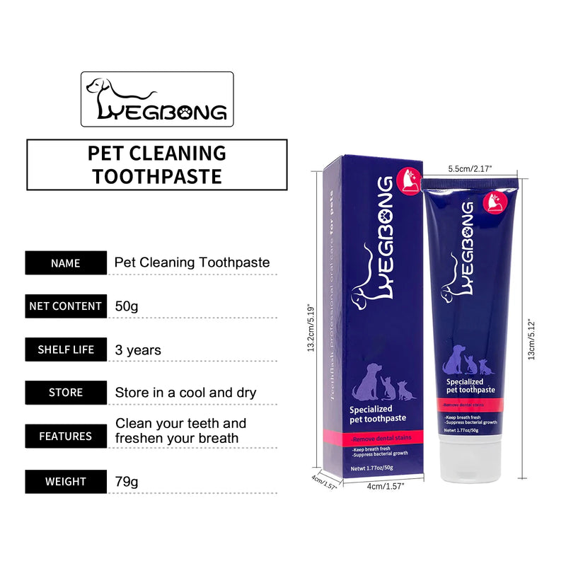 Load image into Gallery viewer, Dog Toothpaste Oral Tooth Stain Cleaning Fresh Breath Cat Tartar Removal Prevent Teeth Calculus Mouth Deodorant Pet Toothpaste
