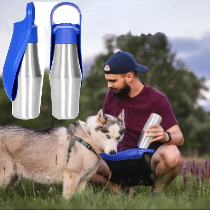 Large Dog Water Bottle Stainless Steel Outdoor Portable Dog Water Bowl Puppy Travel Water Basin Pet Supplies