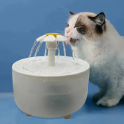 Ultra-Filtered Pets Water Fountain with a cat drinking, showing advanced filtration and 1.2L capacity.
