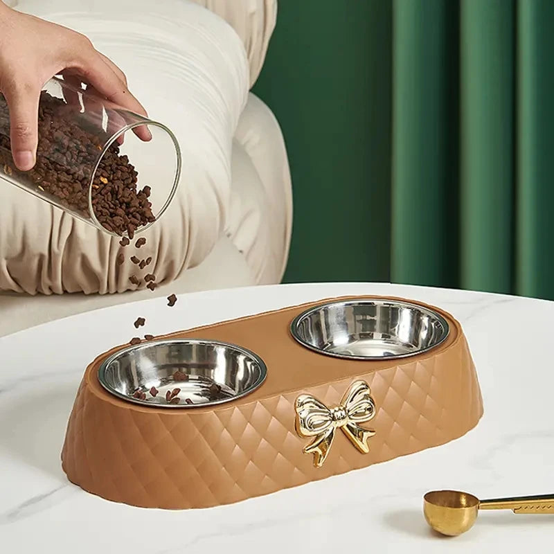 Load image into Gallery viewer, Double Pet Bowl Set – Stainless Steel Feeder
