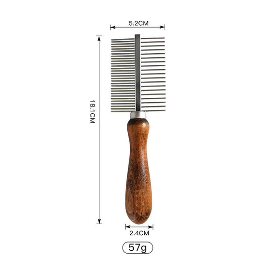 Sustainable Wood & Stainless Steel Pet Grooming Set