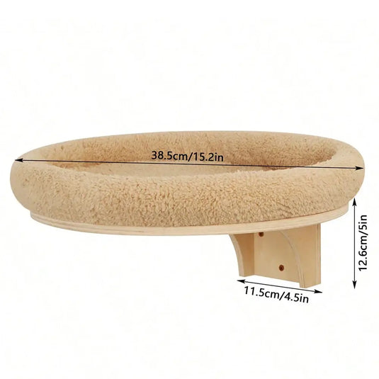 Wooden Wall-Mounted Cat Climbing Shelves & Hammock