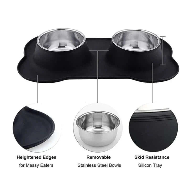 Load image into Gallery viewer, Anti-slip Mat Durable Stainless Steel Water Food Feeder Bowls For Pets
