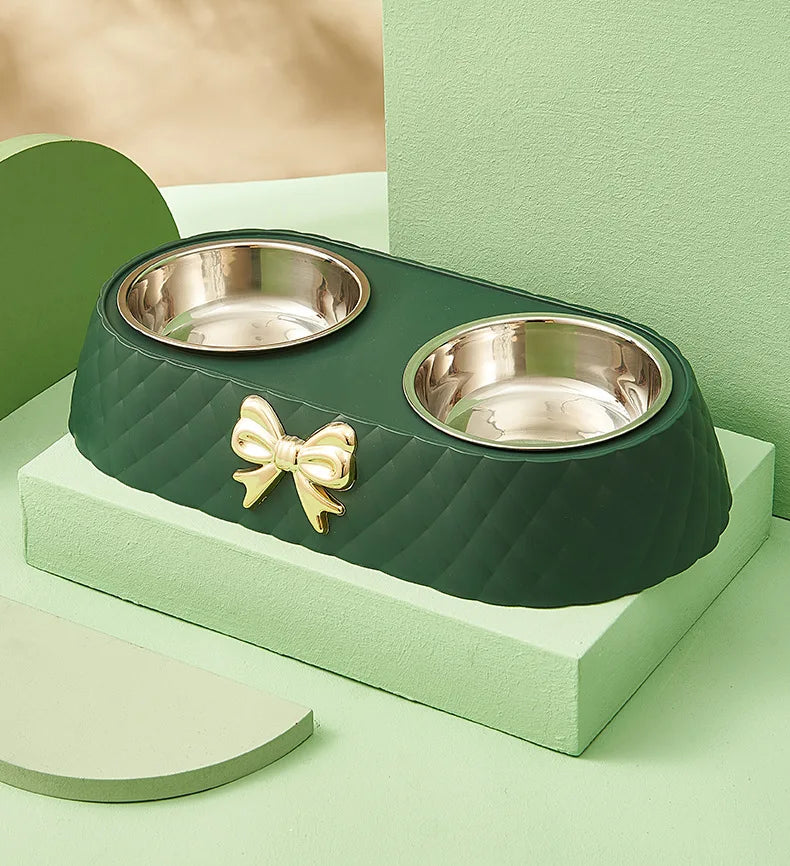 Load image into Gallery viewer, Double Pet Bowl Set – Stainless Steel Feeder
